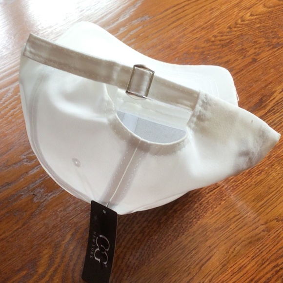 Womens White Rhinestone Star Studded Adjustable Baseball Hat OSFM - Picture 5 of 5